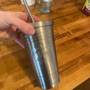 Stainless steel Starbucks cup and straw